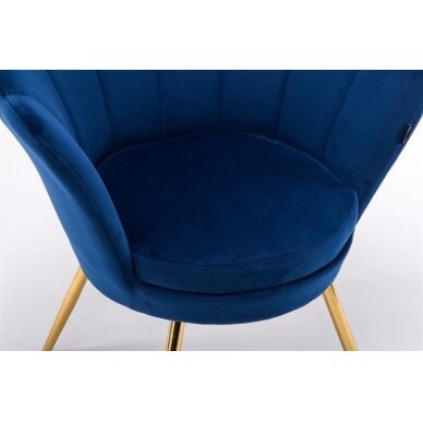 Кресло для ожидания салона красоты REY, синий велюр 5