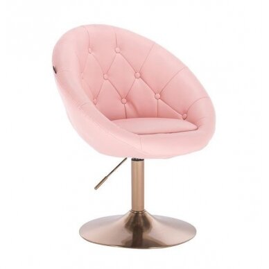 Кресло для салона красоты на устойчивой основе или на колесах HC8516, розовая органическая кожа