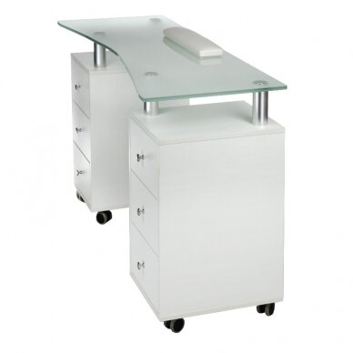 Professional manicure table BD-3425-1, white color 2