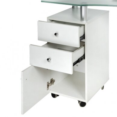 Профессиональный маникюрный стол с пылесборником BD-3453+P, белого цвета 4