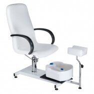 Profesionali hidraulinė pedikiūro kėdė kosmetologams su masažine vonele BW-100, baltos spalvos