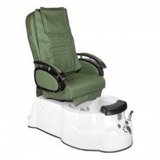 Professional electric podiatry chair for pedicure procedures with massage function BR-3820D, green color