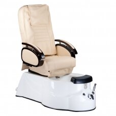 Professional electric podiatry chair for pedicure procedures with massage function BR-3820D, cream color