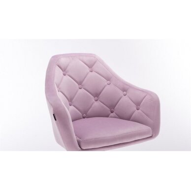 Beauty salons and beauticians stool HR831, lilac velor 1 Beauty salons and beauticians stool HR831, lilac velor 1