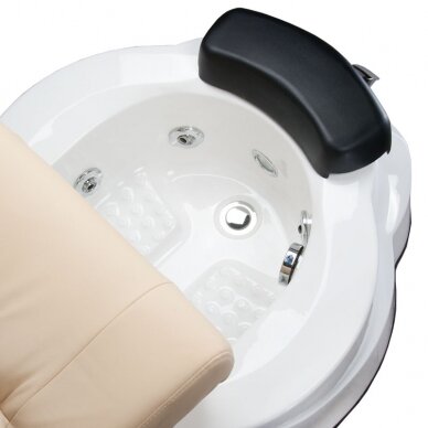 Профессиональный электрический ортопедический стул для процедур педикюра с функцией массажа BR-3820D, кремового цвета 4