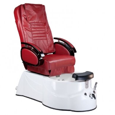 Профессиональный электрический ортопедический стул для процедур педикюра с функцией массажа BR-3820D, бордового цвета