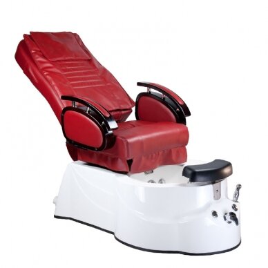 Professional electric podiatry chair for pedicure procedures with massage function BR-3820D, bordo color 1