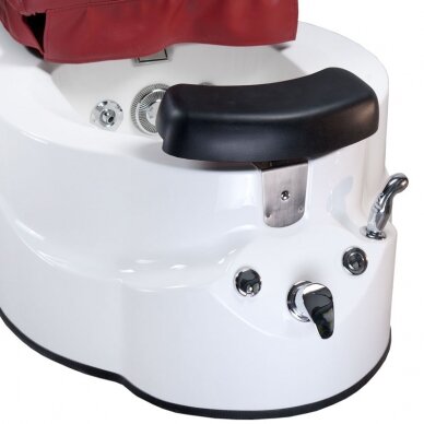 Профессиональный электрический ортопедический стул для процедур педикюра с функцией массажа BR-3820D, бордового цвета 4