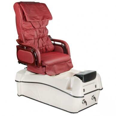 Профессиональное электрическое педикюрное кресло для процедур педикюра с функцией массажа SPA BW-903B, бордового цвета