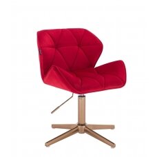 Beauty salon chair with stable base HR111CROSS, red velvet