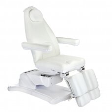 Professional electric podiatric chair-bed for pedicure procedures MAZARO BR-6672C (3 motors), white color
