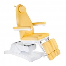 Profesionali elektrinė podologinė kėdė- lova-gultas pedikiūro procedūroms MAZARO BR-6672C (3 variklių), geltonos spalvos
