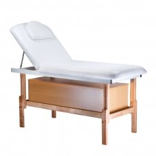 Profesionalus stacionarus masažo stalas BD-8240A, baltos spalvos