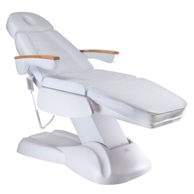 Профессиональный электрический косметологический стол LUX BW-273B, 3 двигателя, холодный белый цвет.