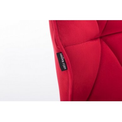 Grožio salono kėdė su ratukais HR111K, raudonas aksomas 2