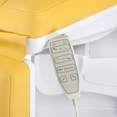 Профессиональное электрическое кресло-кровать для косметологов Mazaro BR-6672, 4 мотора,  желтого цвета 3