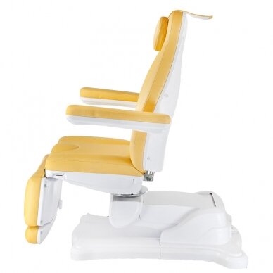 Профессиональное электрическое кресло-кровать для косметологов Mazaro BR-6672, 4 мотора,  желтого цвета 4
