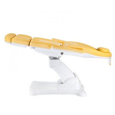Professional electric recliner-bed for beauticians Mazaro BR-6672, 4 motors, yellow color 6