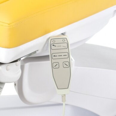Professional electric podiatric chair-bed for pedicure procedures MAZARO BR-6672C (3 motors), yellow color 3