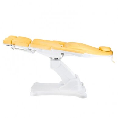 Professional electric podiatric chair-bed for pedicure procedures MAZARO BR-6672C (3 motors), yellow color 5