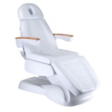 Professional electric recliner-bed for beauticians LUX BW-273B, 3 motors, white color