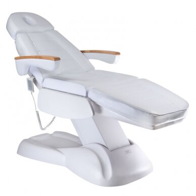 Professional electric recliner-bed for beauticians LUX BW-273B, 3 motors, white color 1
