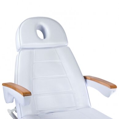 Professional electric recliner-bed for beauticians LUX BW-273B, 3 motors, white color 4