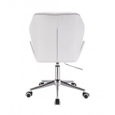 Profesionali eko odos meistro kėdutė su ratukais HR212K, baltos spalvos 3