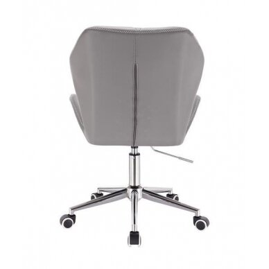 Profesionali eko odos meistro kėdutė su ratukais HR212K, pilkos spalvos 3