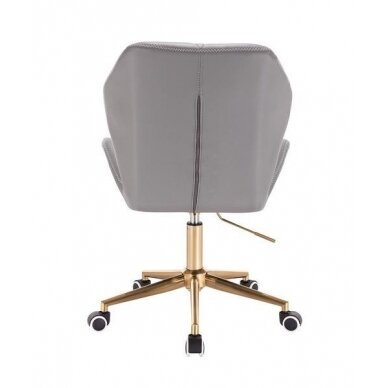 Profesionali eko odos meistro kėdutė su ratukais HR212K, pilkos spalvos 3
