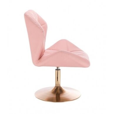 Professional eco-leather craftsman's chair with a stable base HR212, light pink color 2