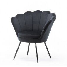 Beauty salon lounge chair REY, black velor