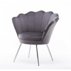 Beauty salon lounge chair REY, graphite velor