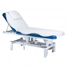 Profesionalus elektrinis masažo stalas BD-8230, baltai žydros spalvos