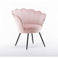Beauty salon lounge chair REY, light pink velor