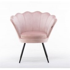 Grožio salono laukiamojo kėdė REY, šviesiai rožinis veliūras