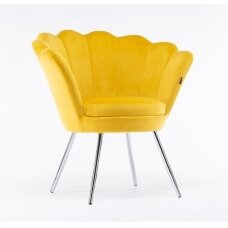 Beauty salon lounge chair REY, yellow velor