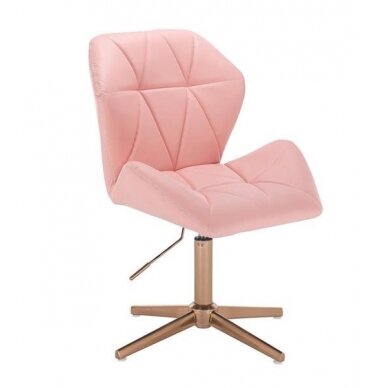 Masters chair with stable base HR212CROSS, light pink eco leather