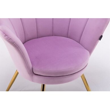 Beauty salon lounge chair REY, lilac velor 4