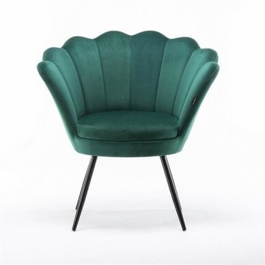 Beauty salon lounge chair REY, green velor 3