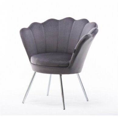 Beauty salon lounge chair REY, graphite velor 1
