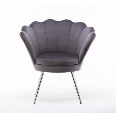 Beauty salon lounge chair REY, graphite velor 2