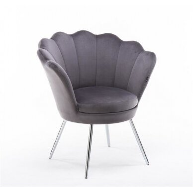 Beauty salon lounge chair REY, graphite velor 3
