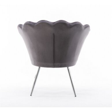 Beauty salon lounge chair REY, graphite velor 6
