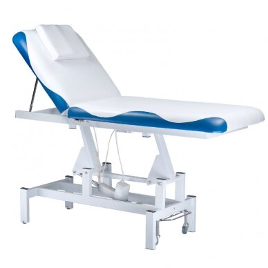 Профессиональный электрический массажный стол BD-8230, цвет бело-синий 1