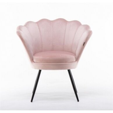 Grožio salono laukiamojo kėdė REY, šviesiai rožinis veliūras 1