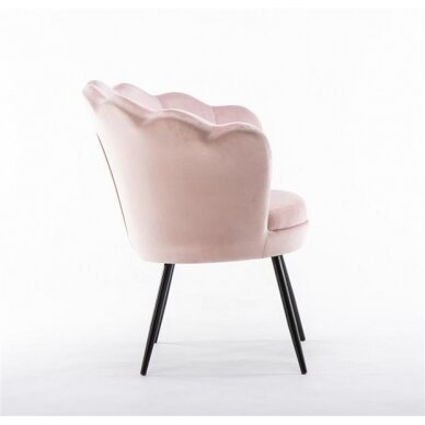 Grožio salono laukiamojo kėdė REY, šviesiai rožinis veliūras 3