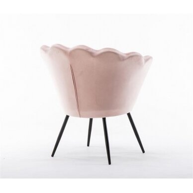 Grožio salono laukiamojo kėdė REY, šviesiai rožinis veliūras 4