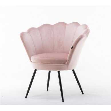 Grožio salono laukiamojo kėdė REY, šviesiai rožinis veliūras 6