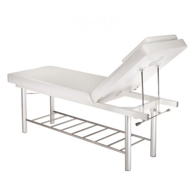 Professional stationary massage table BW-218, white color 1